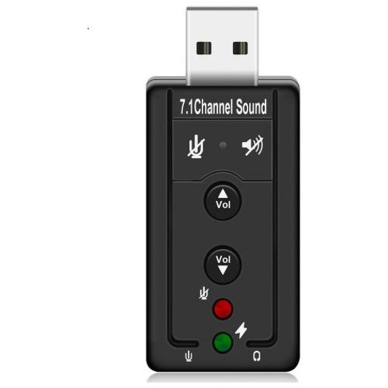 Sound Cards (External) Mini External Usb Sound Card 7.1 Ch Channel 3D Audio Adapter With 3.5Mm Headset Black