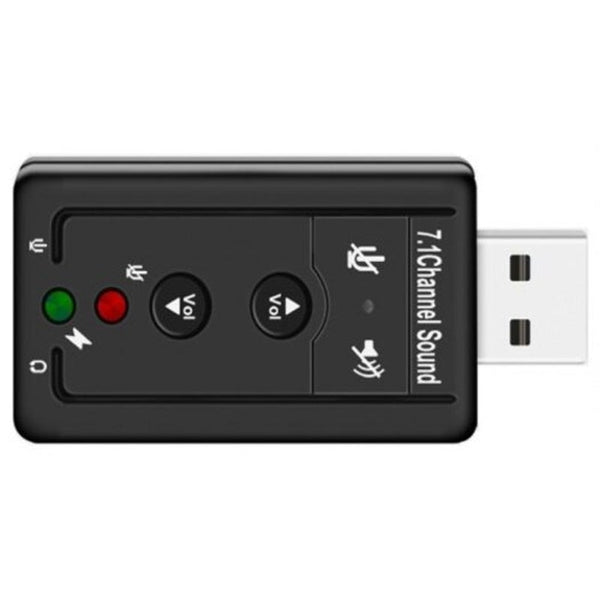 Sound Cards (External) Mini External Usb Sound Card 7.1 Ch Channel 3D Audio Adapter With 3.5Mm Headset Black