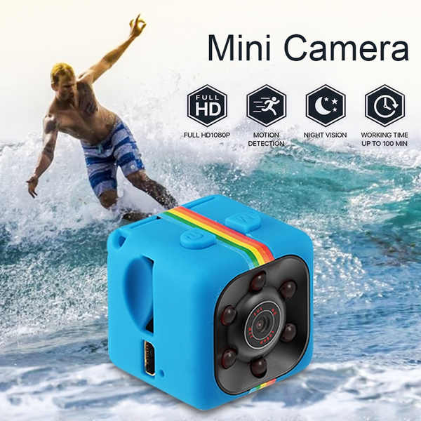 Mini Hd Night Vision Surveillance Camera Sports Supports Tf Card Dodger Blue