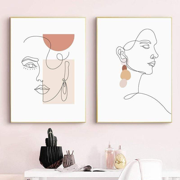 Abstract Visage Canvas Simple Modern Woman Print Home Decor Wall Art