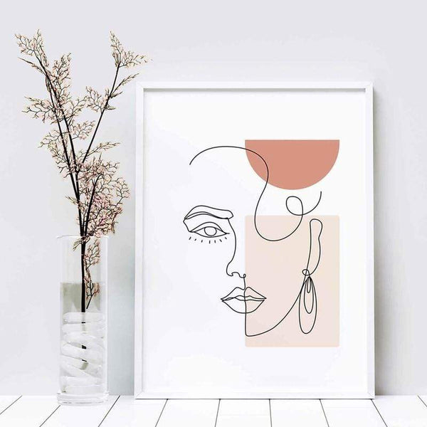 Abstract Visage Canvas Simple Modern Woman Print Home Decor Wall Art