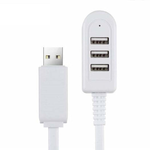 USB Cables, Hubs & Adapters 2.4A 3 Port Usb Hub Extension Charging Cable With Data Adapter White 120Cm