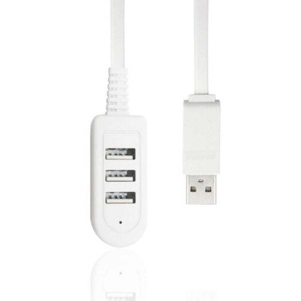 USB Cables, Hubs & Adapters 2.4A 3 Port Usb Hub Extension Charging Cable With Data Adapter White 120Cm