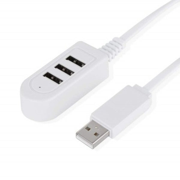 USB Cables, Hubs & Adapters 2.4A 3 Port Usb Hub Extension Charging Cable With Data Adapter White 120Cm