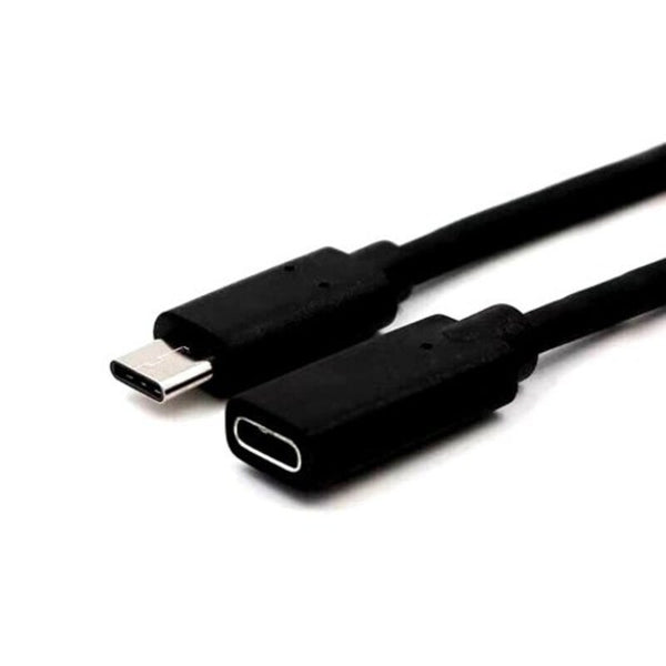 20Cm High Speed Usb 3.1 Type Male To Female Charging / Audio Video Transmission Extender Cable Black