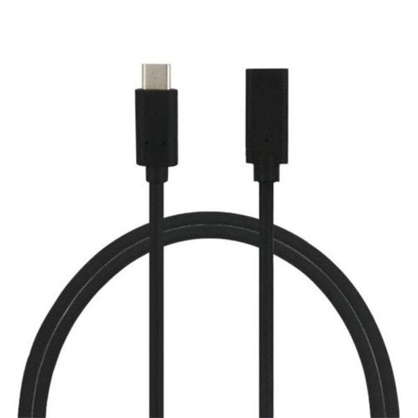 20Cm High Speed Usb 3.1 Type Male To Female Charging / Audio Video Transmission Extender Cable Black