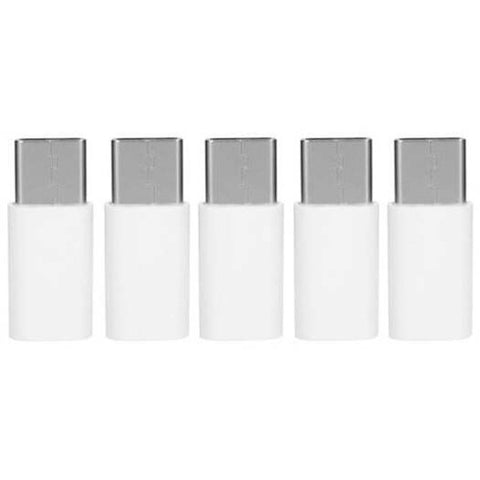 5Pcs Usb 3.1 Type C Male To Micro Female Data Charging Adapter White