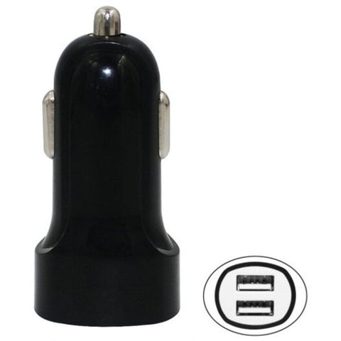 5V 2.1A Dual Usb Car Charger Adapter With Led Light Black