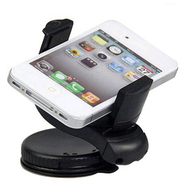 Universal 360 Degree Rotational Car Windshield Holder Swivel Mount For Cell Phone Black