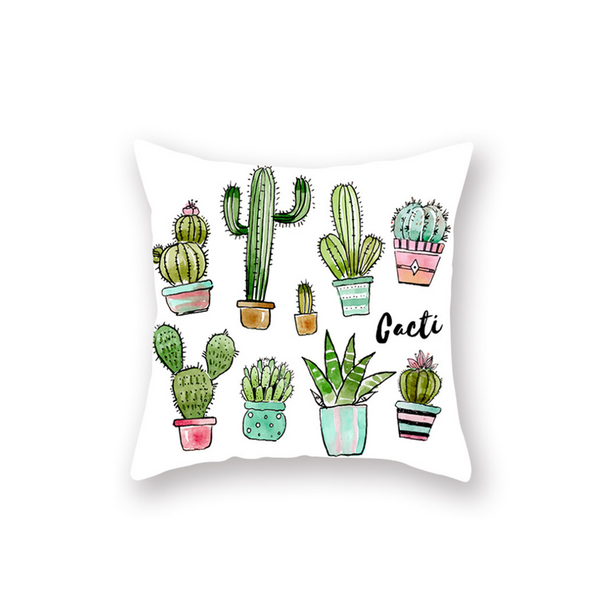 Cushions & Decorative Pillows 3Pcs Mint Green Plant Cactus Cushion Pillow Sleeve Decorative Pillowcases