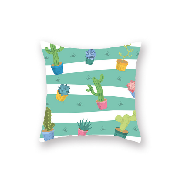 Cushions & Decorative Pillows 3Pcs Mint Green Plant Cactus Cushion Pillow Sleeve Decorative Pillowcases