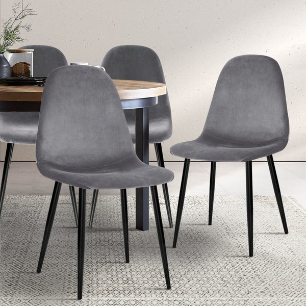 Dining Chairs Artiss 4 X Dark Grey