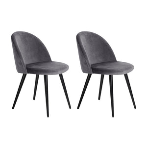 Dining Chairs Artiss Set Of 2 Velvet Modern Dining Chair Dark Grey