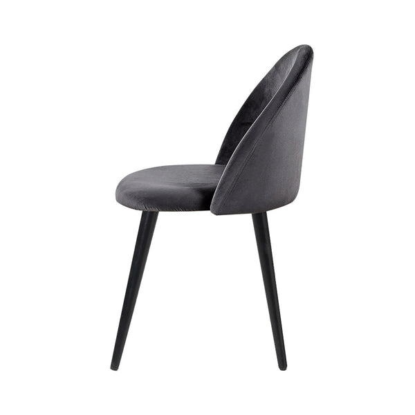 Dining Chairs Artiss Set Of 2 Velvet Modern Dining Chair Dark Grey