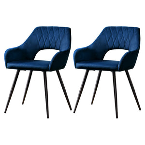 3D Printer Parts Artiss Set Of 2 Caitlee Dining Chairs Kitchen Velvet Upholstered Blue