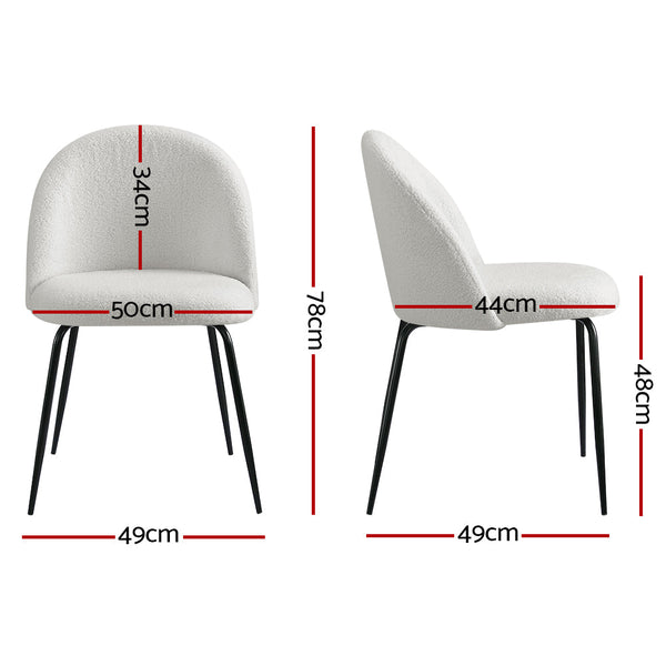 Sofas, Armchairs & Couches Artiss Dining Chairs Accent Armchair Kitchen Sherpa Boucle White