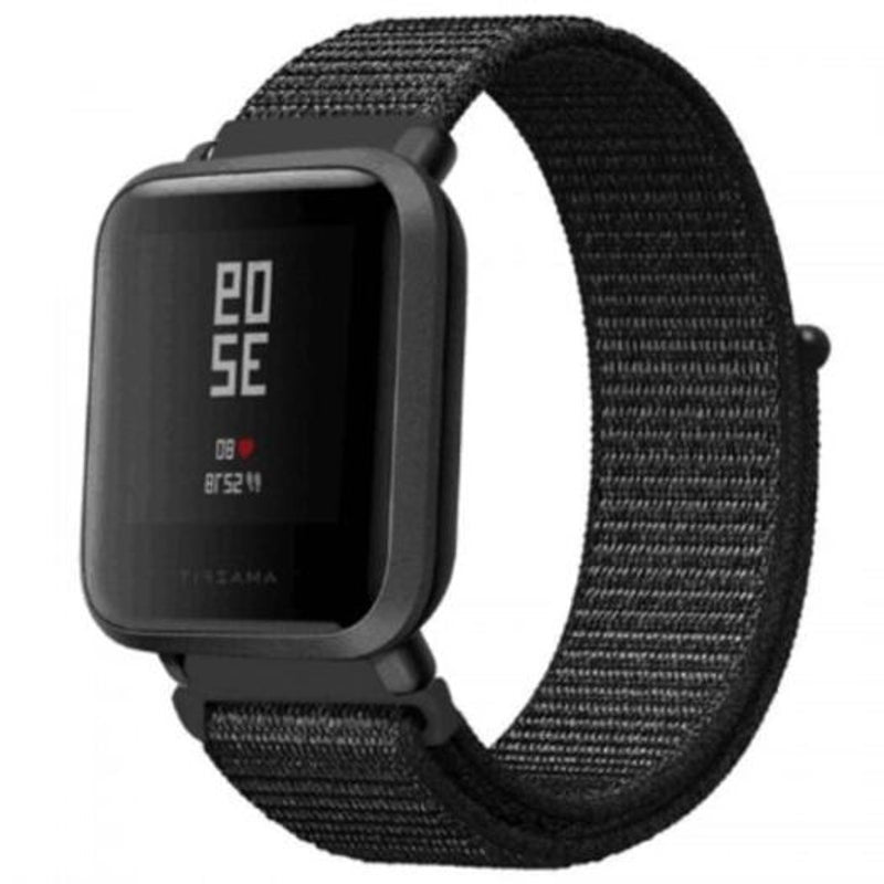 Watch Bands Monochrome Loopback Canvas Replacement Strap For Amazfit Black