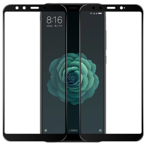 Screen Protectors 2Pcs Carbon Fiber 3D Curved Edge Tempered Glass For Xiaomi Mi A2 Black