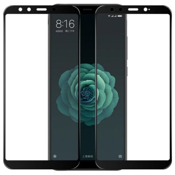 Screen Protectors 2Pcs Carbon Fiber 3D Curved Edge Tempered Glass For Xiaomi Mi A2 Black