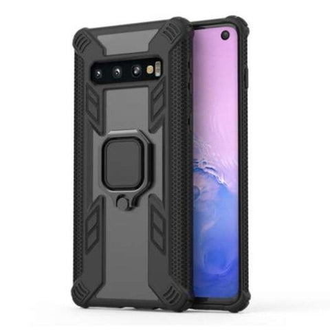 Ring Buckle Protective Phone Case Cover For Samsung Galaxy S10 Black