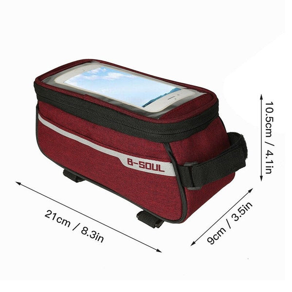 Mtb Bicycle Top Tube Phone Bag For 6 Black