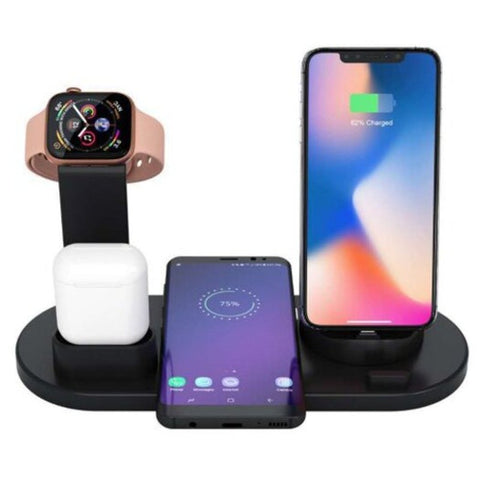 Chargers & Cradles Multi Function 3 In 1 Bracket Charging Stand Watch Mobile Phone Headset Charger Black