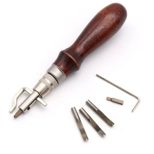 Multi Function Groover Leather Trimming Edger Diy Handmade Tool 8Pcs Sepia