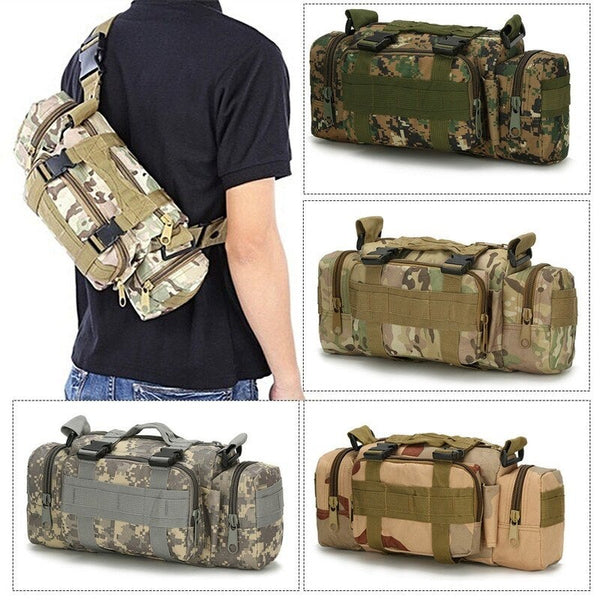 Multi Functional Camouflage Tactic Waist Bag Crossbody Pack Pouch Shoulder Belt Range Outdoor Sports Hiking Cycling Fishing 7