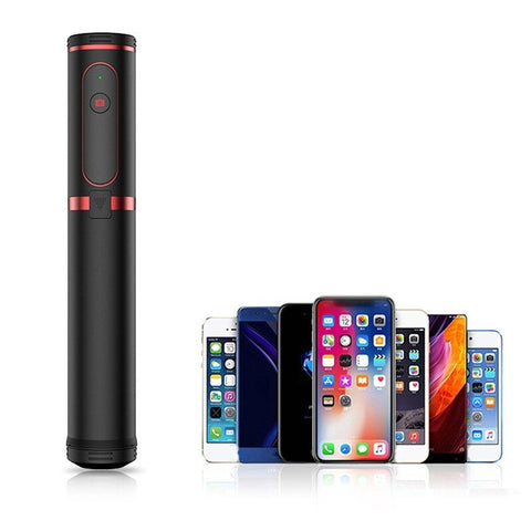 Multifunctional Wireless Bt Selfie Stick For Mobilephone Foldable Handheld Monopod Shutter Remote Extendable Mini Tripod Phone Red