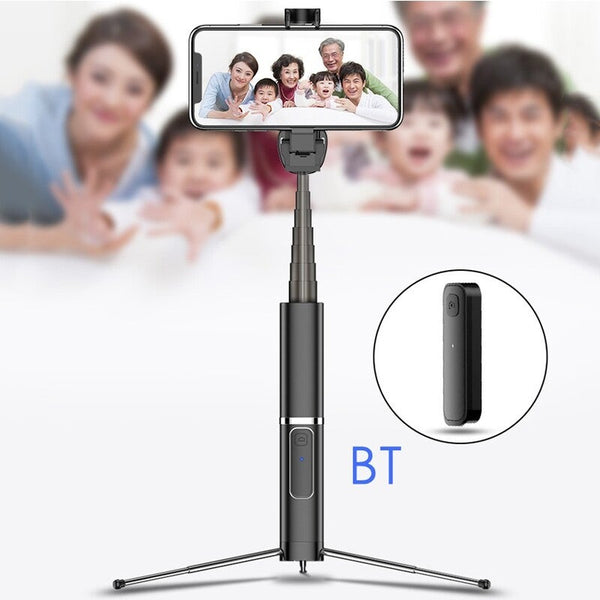 Selfie Sticks Multifunctional Wireless Bt Selfie Stick For Mobilephone Foldable Handheld Monopod Shutter Remote Extendable Mini Tripod Phone Silver