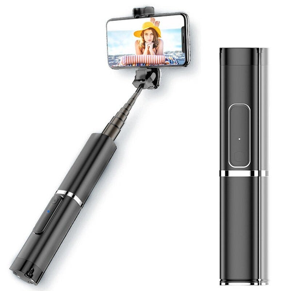 Selfie Sticks Multifunctional Wireless Bt Selfie Stick For Mobilephone Foldable Handheld Monopod Shutter Remote Extendable Mini Tripod Phone Silver