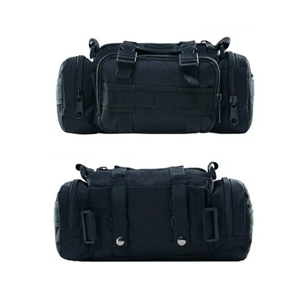 Multifunctional Tactical Waist Bag Crossbody Outdoor Sports Hiking Solid Black