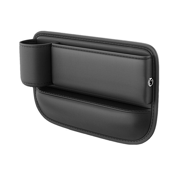 Car Organisers Multifunctional Car Front Seat Gap Black Faux Leather Storage Holder With Cup