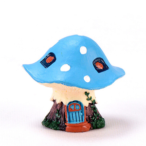 Fairy Garden Cartoon Resin Mushroom Statue House Figurine Succulent Decor