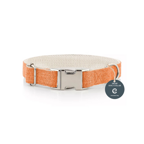 Leads & Head Collars Natural Hemp & Cotton Dog Collar (Orange Burst)