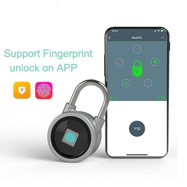 Door Locks & Lock Mechanisms Fingerprint Smart Keyless Padlock App Button Password Unlock Anti Theft Lock