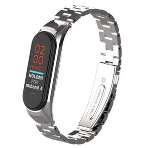 Watch Bands Replacement Steel Wristband For Xiaomi Mi Band 4 Silver