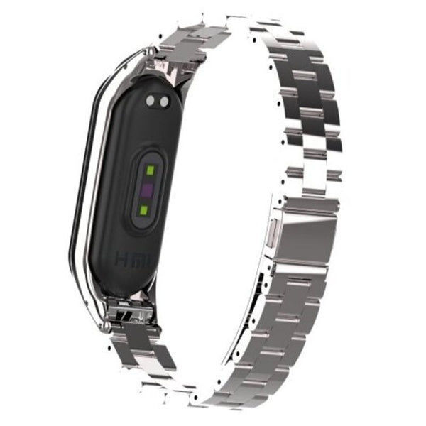 Replacement Steel Wristband For Xiaomi Mi Band 4 Silver