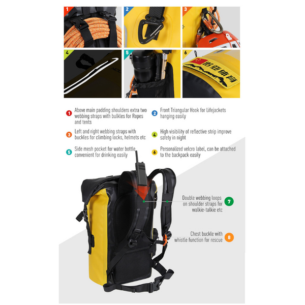 Bags & Panniers Nooyah Ipx8 Waterproof Bike Cycle Outdoor Sports Backpack Double Layer Bag Yellow