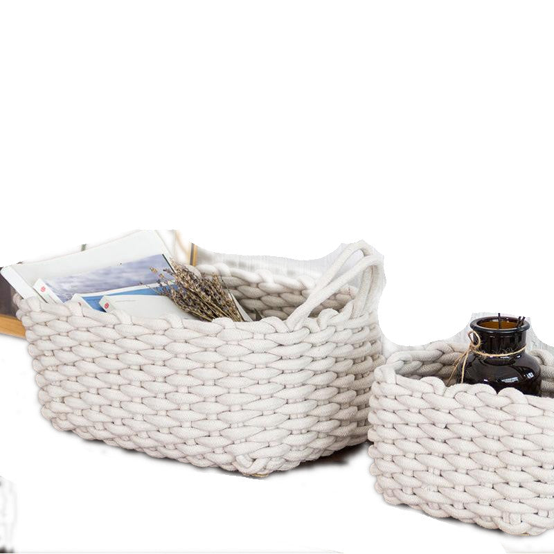 Storage Bins & Baskets Nordic Thick Cotton Rope Storage Box Simple Basket