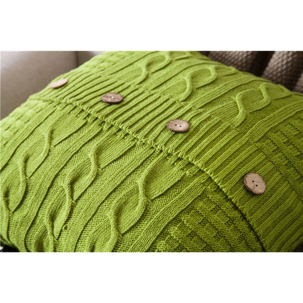 45 X 45Cm Nordico Handmade Cozy Knit Button Cushion Cover Ver 8