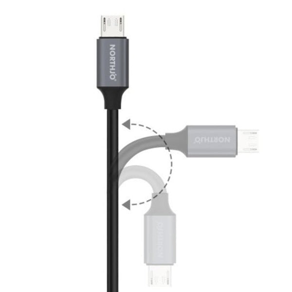 Digital Lcd Display Micro Usb Fast Charging Cable Practical Data Line Gray