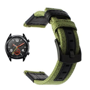 Watch Bands Nylon Woven Leather Watch Wristband Strap For Huawei Gt / Honor Magic Deep Green