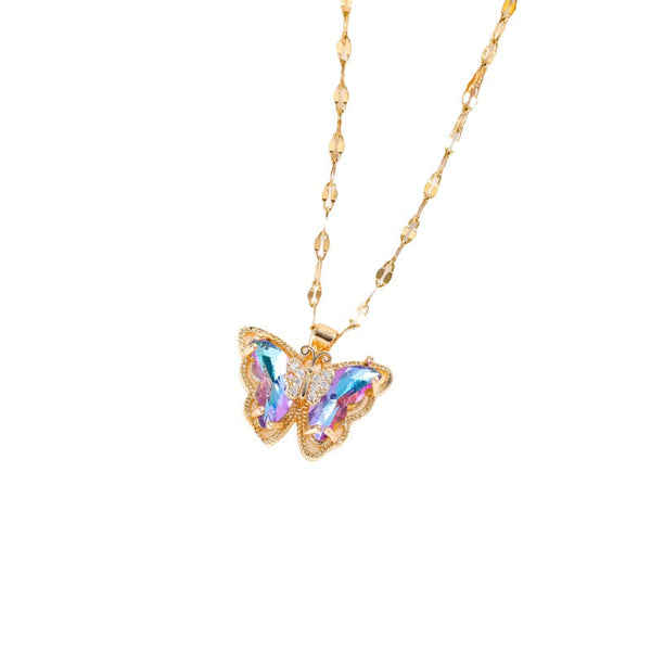 Necklaces & Pendants Necklace Female Micro Inlaid Zircon Butterfly Simple Clavicle Chain Fashion Jewellery