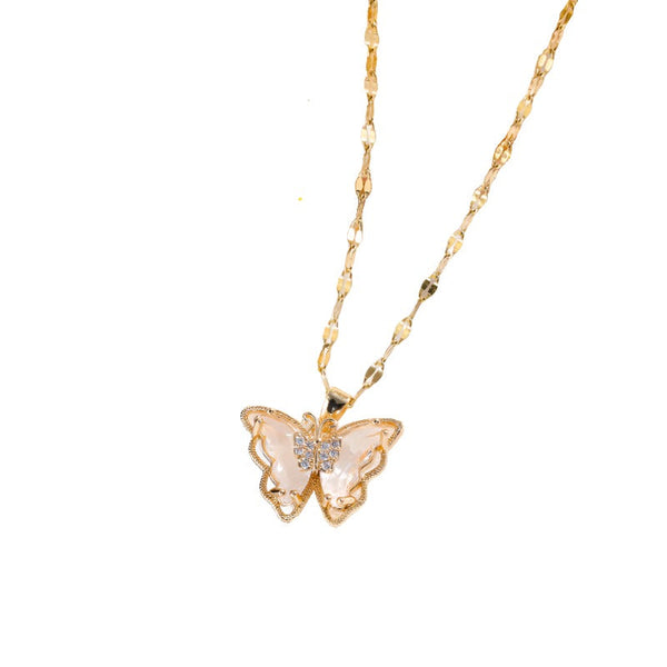 Necklaces & Pendants Necklace Female Micro Inlaid Zircon Butterfly Simple Clavicle Chain Fashion Jewellery