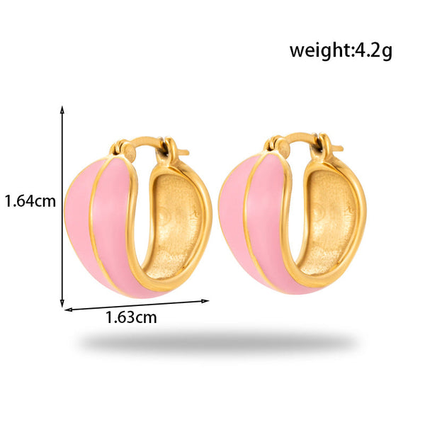 Earrings Titanium Steel Heart Shaped Round For Women Fashion Jewellery