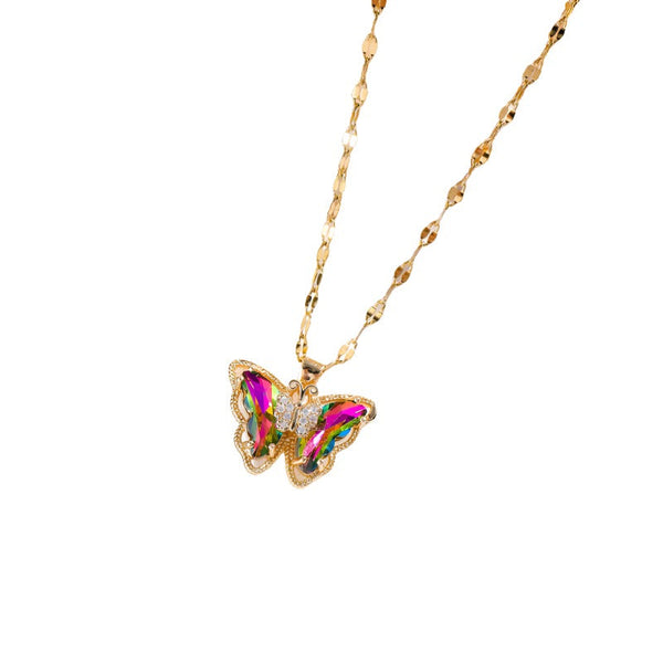 Necklaces & Pendants Necklace Female Micro Inlaid Zircon Butterfly Simple Clavicle Chain Fashion Jewellery