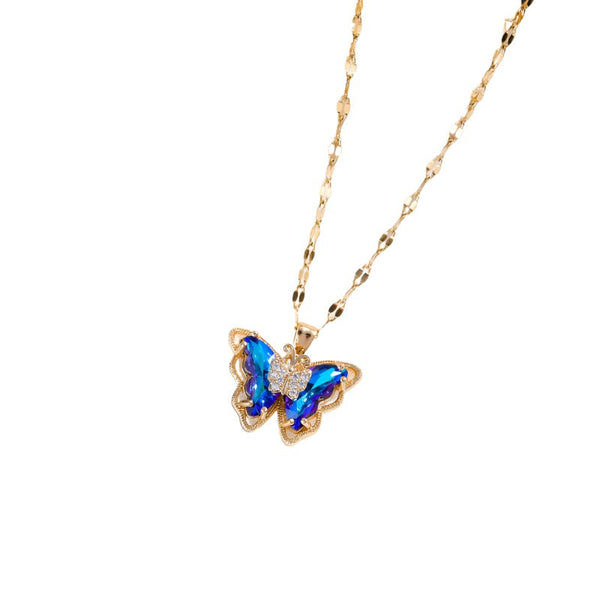 Necklaces & Pendants Necklace Female Micro Inlaid Zircon Butterfly Simple Clavicle Chain Fashion Jewellery