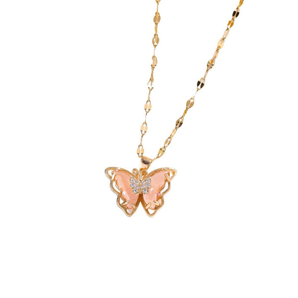 Necklaces & Pendants Necklace Female Micro Inlaid Zircon Butterfly Simple Clavicle Chain Fashion Jewellery