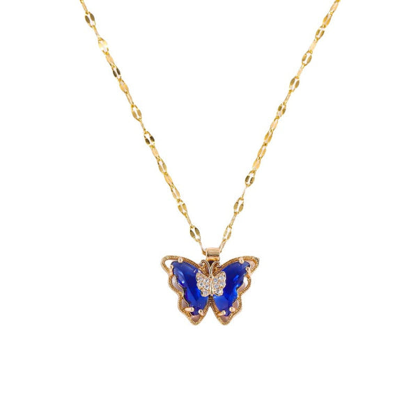 Necklaces & Pendants Necklace Female Micro Inlaid Zircon Butterfly Simple Clavicle Chain Fashion Jewellery